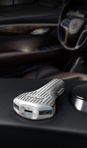 3-Port Car Charger with QC 3.0 36W Slv