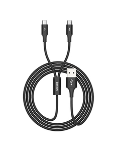 2in1 Cable Micro/TypeC 3A 1.2m Black
